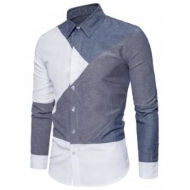 TURNDOWN COLLAR COLOR BLOCK PANEL SHIRT (COLORMIX)
