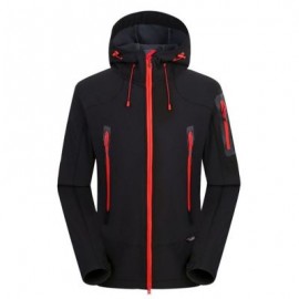 Waterproof Breathable Outdoor Soft Shell Jacket Coat for Men (BLACK)