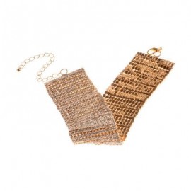 Multi-row Bridal Adjustable Faux Diamond Bracelet Anklet for Women (GOLDEN)