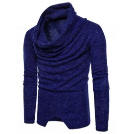 PILES COLLAR LONG SLEEVE ASYMMETRIC SWEATER (ROYAL)