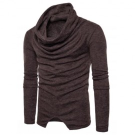 PILES COLLAR LONG SLEEVE ASYMMETRIC SWEATER (COFFEE)