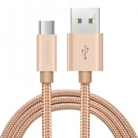 1M Micro USB Pure Color Woven Data  Cable  Earthly Gold For Android (EARTHLY GOLD)