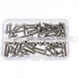 60pcs Stainless Steel Cylinder Hexagon Socket Head Cap Screw (SILVER)
