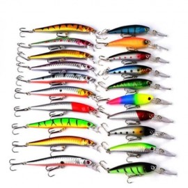 PROBEROS DWS251 20-PIECE SET ABS PLASTIC CLASSIC FISHING LURES MINNOW HARD BAIT (COLORMIX)