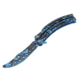 FOLDING PRACTICE BUTTERFLY UNSHARPENED FLAIL KNIFE (BLUE)