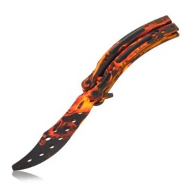 FOLDING PRACTICE BUTTERFLY UNSHARPENED FLAIL KNIFE (ORANGE)