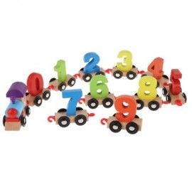 DIGITAL WOODEN TRAIN BUILDING BLOCK PUZZLE TOY 11PCS (COLORMIX)