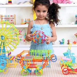 DIY GEOMETRY PLUG PUZZLE BUILDING BLOCKS ACTION TOY 800PCS (MULTICOLOR)