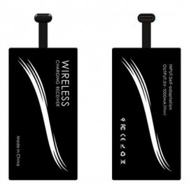 Minismile Qi Type-C Wireless Charging Receiver Acceptor Patch (BLACK)