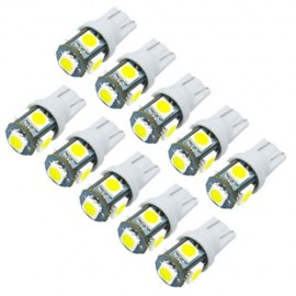 JIAWEN 10PCS T10 LED CAR BULBS 5050 SMD WHITE WEDGE INTERIOR SIDE DASHBOARD LICENSE LIGHT 