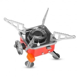 PORTABLE CARD TYPE CAMPAIGN BUTANE GAS STOVE BURNER (RED)