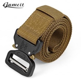 GAMEIT MILITARY TACTICAL BELT WAIST STRAP WITH BUCKLE (BROWN)