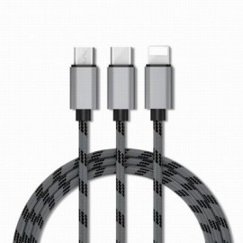 High Quality Wire 3 in 1 Cable and Charging Cable Usb for Android Micro iPhone Type-C Usb 