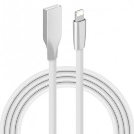 1m Cable for iphone X/8/8Plus Zinc Alloy Noodle  Sync Data Charging Adapter Charge (WHITE)