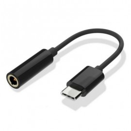 Type-C 3.1 Male Port to 3.5 mm Female Stereo Audio Headphone Aux Connector (BLACK)