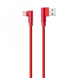 Nylon Braid Micro L Bending Data Charger Usb Cable for Android (RED)