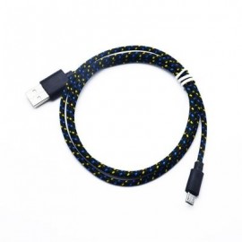 3M Braided Nylon Micro USB Charger Sync Data Charging Cable Cord for Android (BLACK)