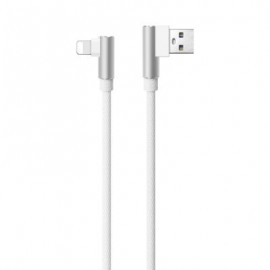 Nylon Braid 8 Pin L Bending Data Charger Usb Cable (WHITE)