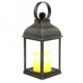 LED Flameless Candle Lantern Night Light Decoration Lighting (BRONZE)