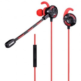 SOMIC G618 DUAL MICROPHONES IN-EAR GAMING EARPHONES EAR HOOK DESIGN / ON-CORD CONTROL / MU