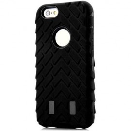 SILICONE AND PC TYRE TEXTURE STYLE PROTECTIVE CASE COVER FOR IPHONE 6 BLUE (BLACK)