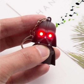 STAR WARS KEYRING LIGHT BLACK DARTH VADER PENDANT LED KEYCHAIN FOR MAN GIFT (BLACK)