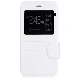 PLASTIC AND ARTIFICIAL LEATHER STRIPE PATTERN COVER CASE WITH STAND AND VIEW WINDOW FOR IP