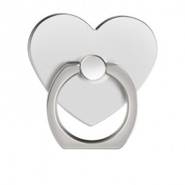 360 Degree Rotating Heart Shape Cell Phone Finger Ring Holder Stand (SILVER)