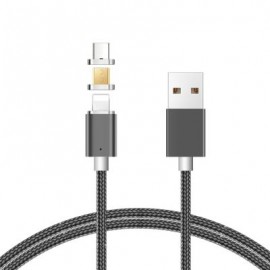 Fast Charger 3 in 1 Metal Head Usb Cable Magnetic Charging Micro Usb Magnetic Data Cable (