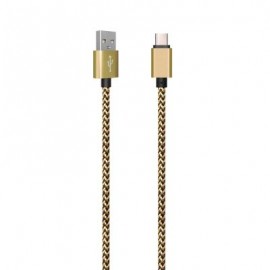 1Meter Nylon Braid Type-C USB Cable Output 2.0A Fast Charge Wire (GOLDEN)