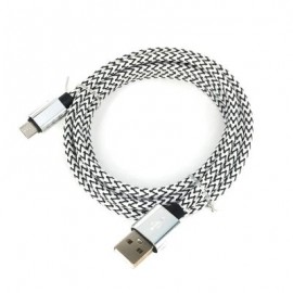 2Meter Nylon Micro USB Cable Fast Charge Wire (WHITE)