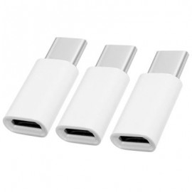 Cwxuan USB 3.1 Type-C Male to Micro USB Female Adapters (3pcs) (WHITE)