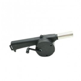 Outdoor Picnic Camping Hand Crank Powered Barbecue BBQ Grill Fan Air Blower (BLACK)