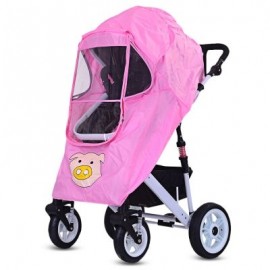 Baby Stroller Accessories Zipper Pushchair Universal Rain Cover (HOT PINK)