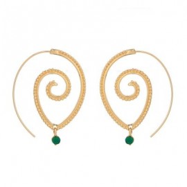 Spiral Drop Earrings Round Exaggerated Whirlpool Gear Jewelry (GOLD)