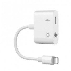 2 in1 3.5mm Audio Headphone Jack Adapter for iPhone (WHITE)