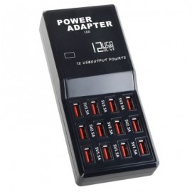 858 12 Port 5V 12A Family-Sized Desktop USB Rapid Charger Output Compatible with Auto Dete