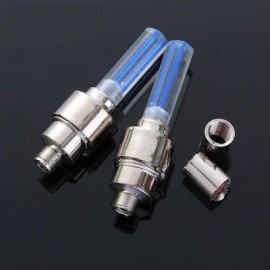 2Pcs Bicycle LED Light Neon Wheel Gas Nozzle Tire Valve Glow Stick Light (BLUE)