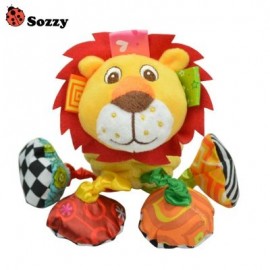 SOZZY Animal Shape Pull Shock Lathe Hanging Rattle Plush Toy (MULTI)