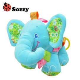 SOZZY Elephant Shape Music Bell Pull Rattles Hanging Toy (BLUE)