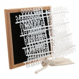 Household Wooden Felt Blackboard Message Letter Board (BLACK)