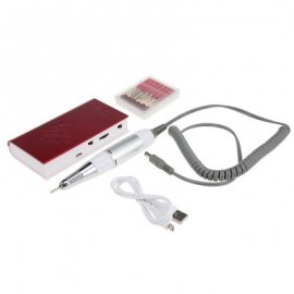 Rechargeable Electric Nail Drill Machine Manicure Polish Tool (RED)