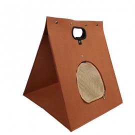 CREATIVE FELT CAT DOG BED HOUSE PET SLEEPING BAG (BROWN)