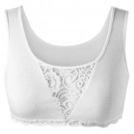 Plus Size Lace Panel Cropped Tank Top (WHITE)