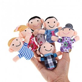 Mini Plush Baby Toy Finger Family Puppets Set Boys Girls 6pcs (MULTI)