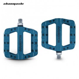 Shanmashi 1712C Nylon Carbon Fiber Mountain Bike Pedals (BLUE)
