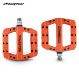 Shanmashi 1712C Nylon Carbon Fiber Mountain Bike Pedals (TANGERINE)