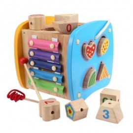 Puzzle Building Block Box Shape Matching Educational Toys (MULTI)
