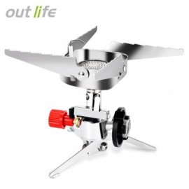 Outlife Outdoor Portable Long Tank Interface Burner Camping Gas Stove (SILVER)