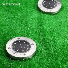 8 LEDs Solar Powered IP65 Waterproof Ground Lamp for Outdoor Fence Garden (WARM WHITE)